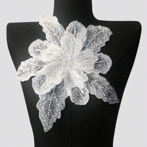 Oversized Sequin Flower Applique with Layered Petals – Statement Embellishment for Garments & Accessories