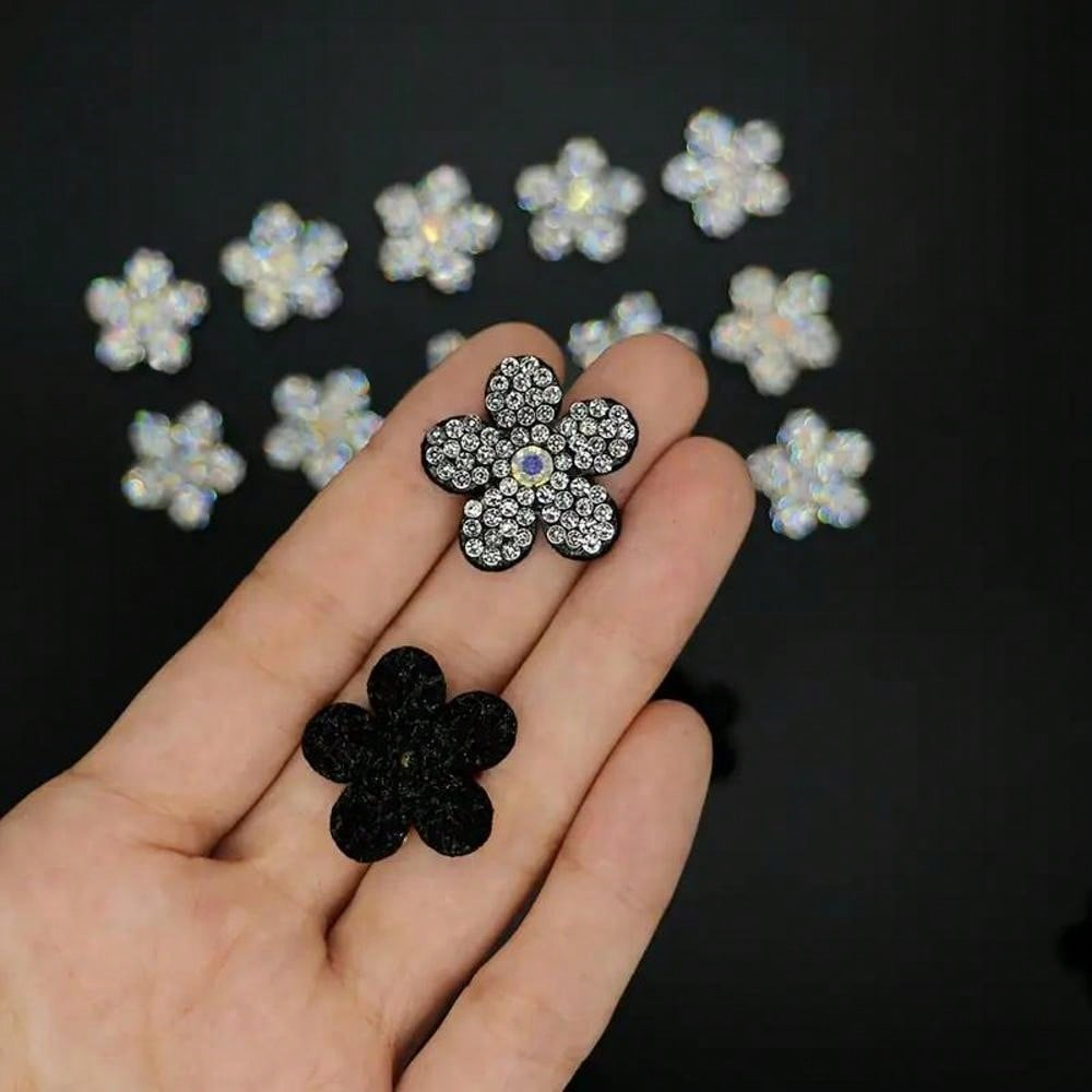 Rhinestone & Pearl Floral Appliqué for Garment Decoration - 图片 2