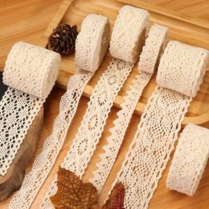 Delicate cotton crochet lace trim for clothing and home décor embellishments