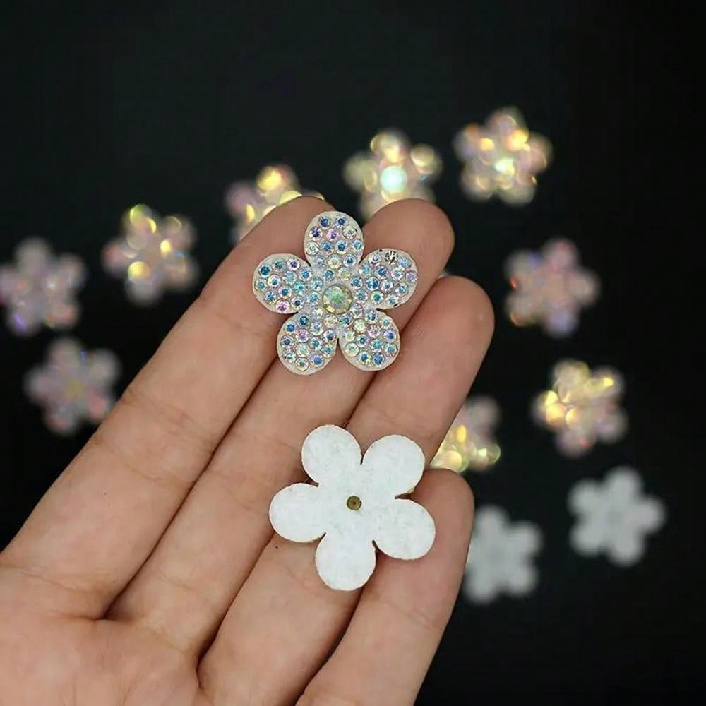Rhinestone & Pearl Floral Appliqué for Garment Decoration - 图片 4