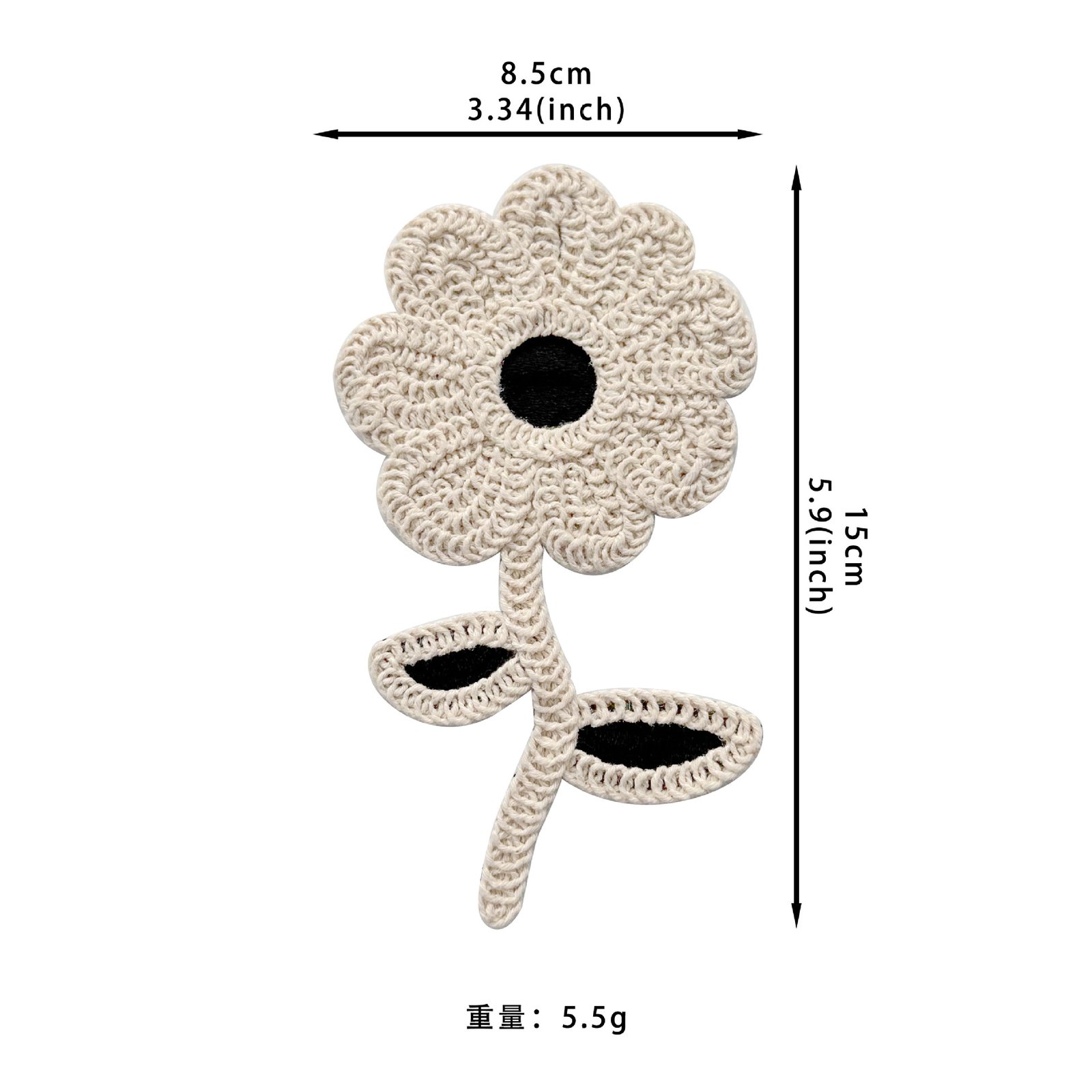 Ivory crochet flower lace applique water soluble embroidery patch handmade DIY accessory