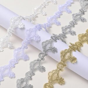 Luxury lace embroidery boning edge trim for garments and DIY crafts