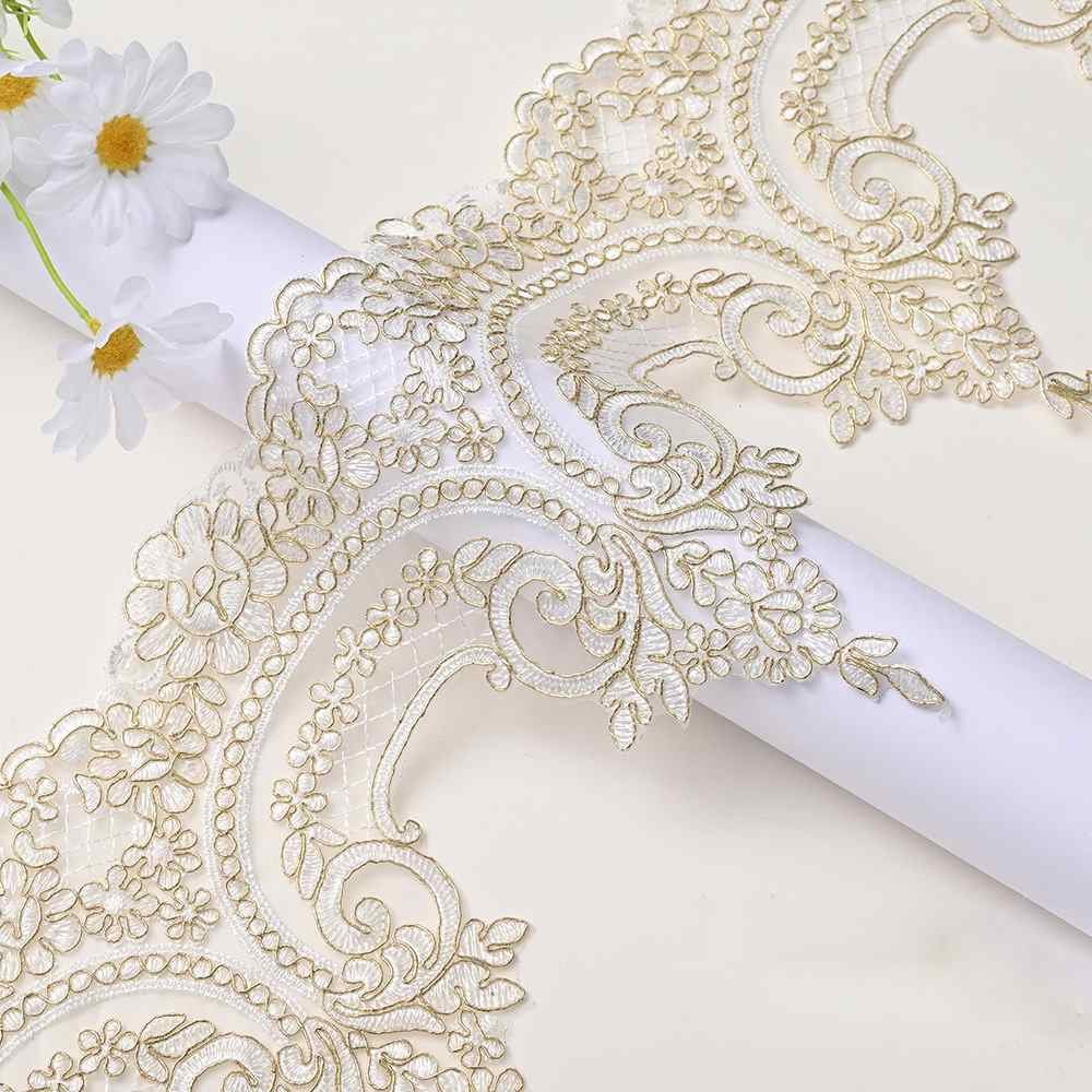 Lace mesh bone embroidery trim for dresses and handmade sewing crafts