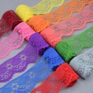 Multicolor floral embroidered lace trim set, DIY sewing and decoration accessory