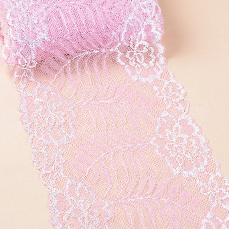 Stretch Embroidery Lace Trim 18cm Wide for Wedding Dress Decoration