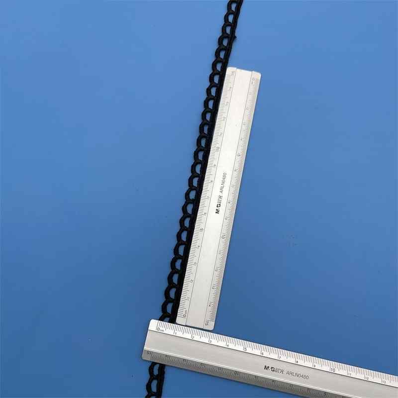 0.9cm black guipure lace trim embroidery edge sewing for dress cuffs collars hemline