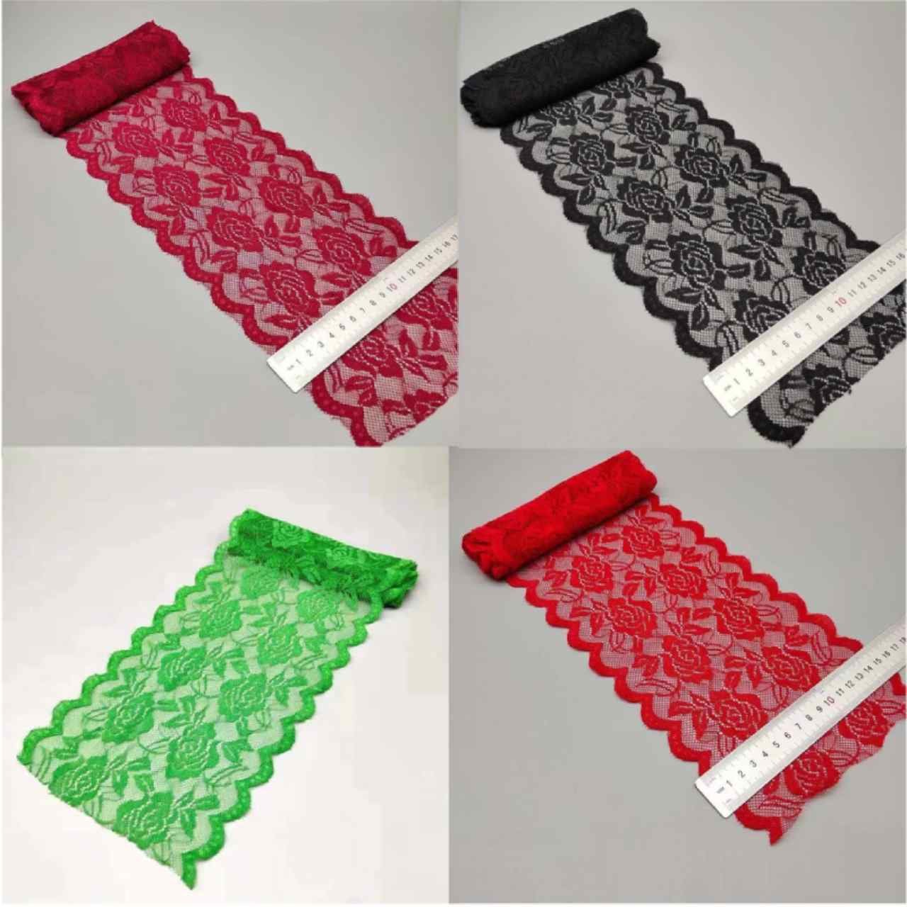 15cm Wide Polyester Floral Lace Trim Fabric by Yard – Lace Border Ribbon for Sewing, Wedding Dresses, Curtains, Table Runners & DIY Crafts - 图片 5