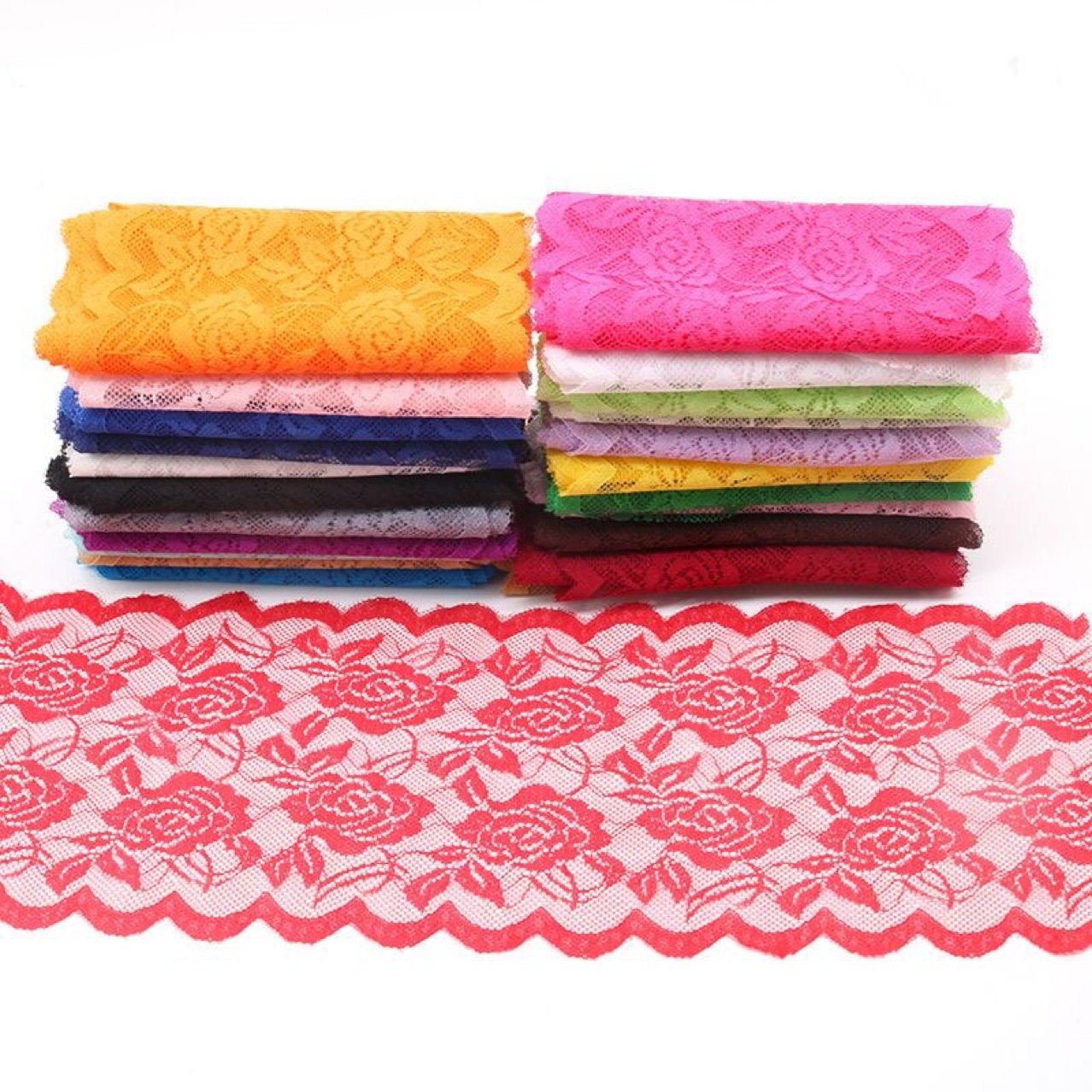 Colorful 15cm lace edging for curtains, dresses, and DIY crafts