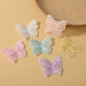 Assorted Organza Single Layer Butterfly Appliques for DIY Fashion, Party Décor, and Handmade Projects