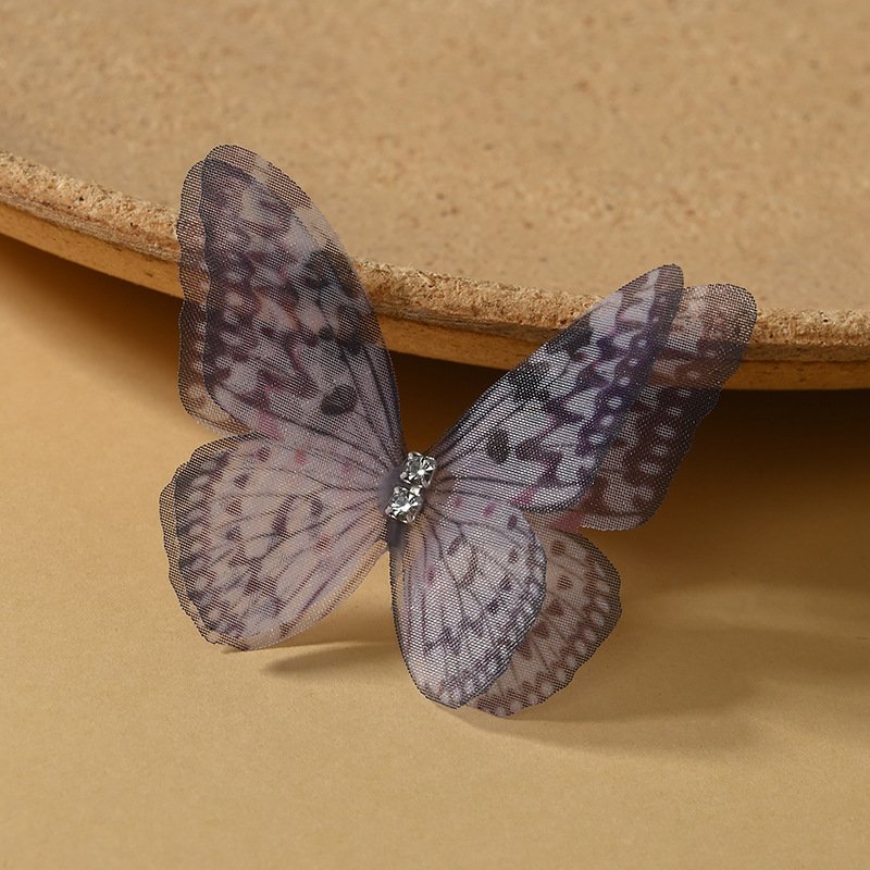 Black Grey Double Layer Tulle Butterfly Patch for DIY Jewelry, Bags, and Fashion Accessories