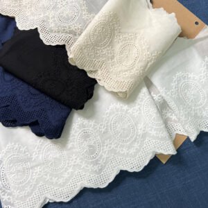 13cm wide cotton embroidered lace trim fabric edge for skirts, dresses, and blouse sewing