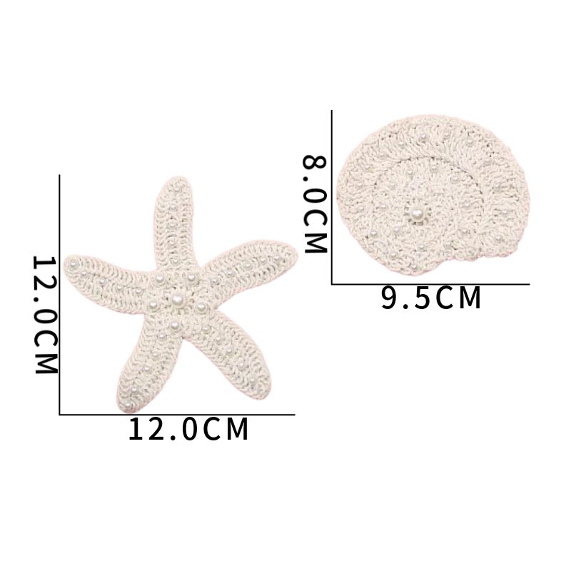 Crochet starfish appliqué patch 12cm handmade cotton for bags and clothing decoration