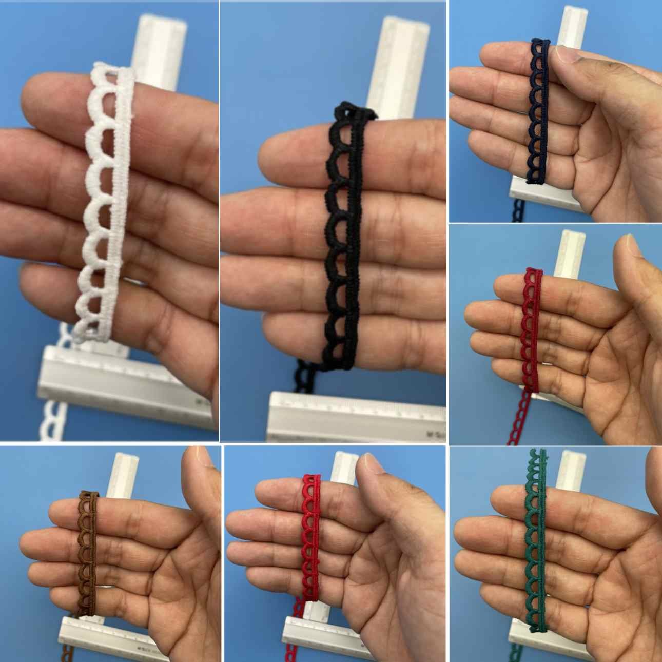 0.9cm thin lace trim water soluble embroidery for DIY clothing sewing accessories