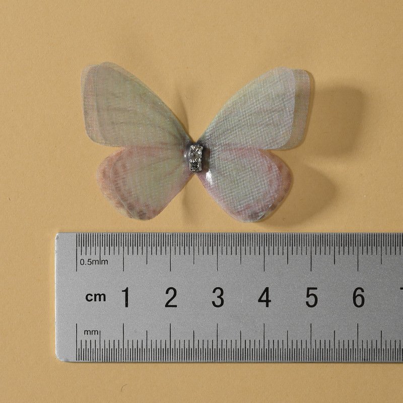 Double Layer Tulle Butterfly Applique 4cm Handmade Patch for DIY Clothing and Accessories