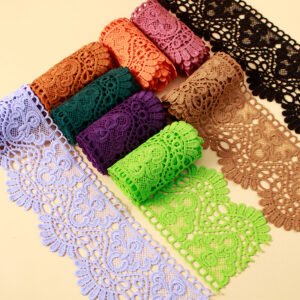 multi-color guipure lace ribbon wide trim for garment and craft projects