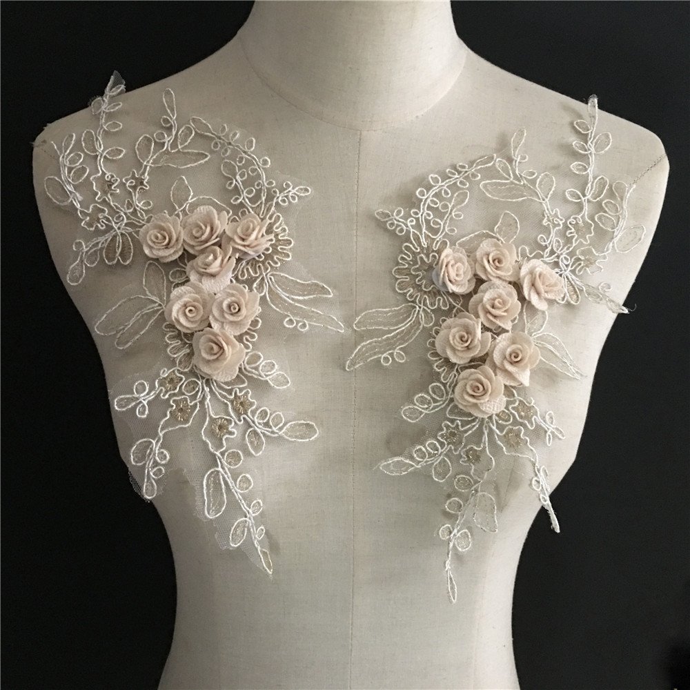 3D Floral Lace Appliqué Patch for DIY Dress Decoration and Handmade Fashion