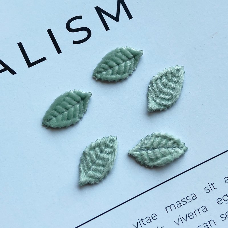 Green Mini Leaf Appliques Fabric Handmade Felt Patches for DIY Sewing, Clothing, and Accessories