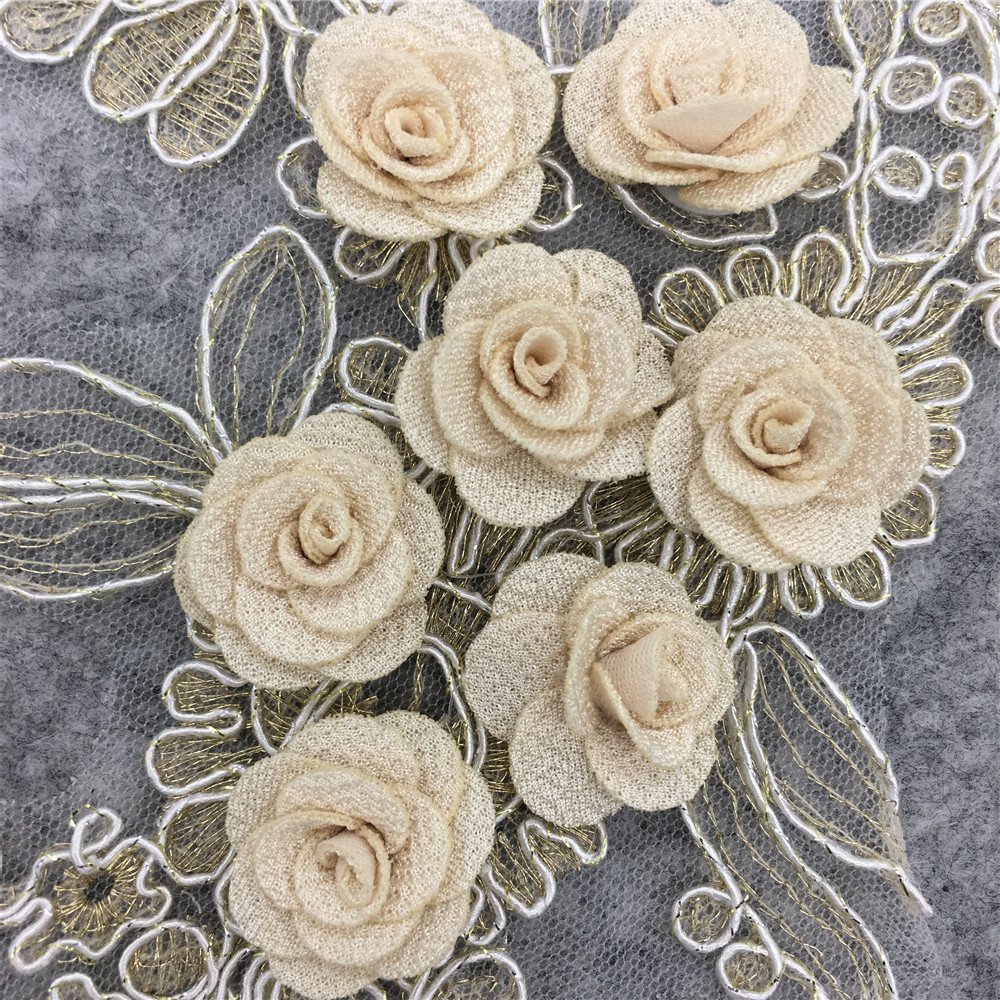 Handmade 3D Rose Lace Appliqué for Wedding Dress and Craft Supplies