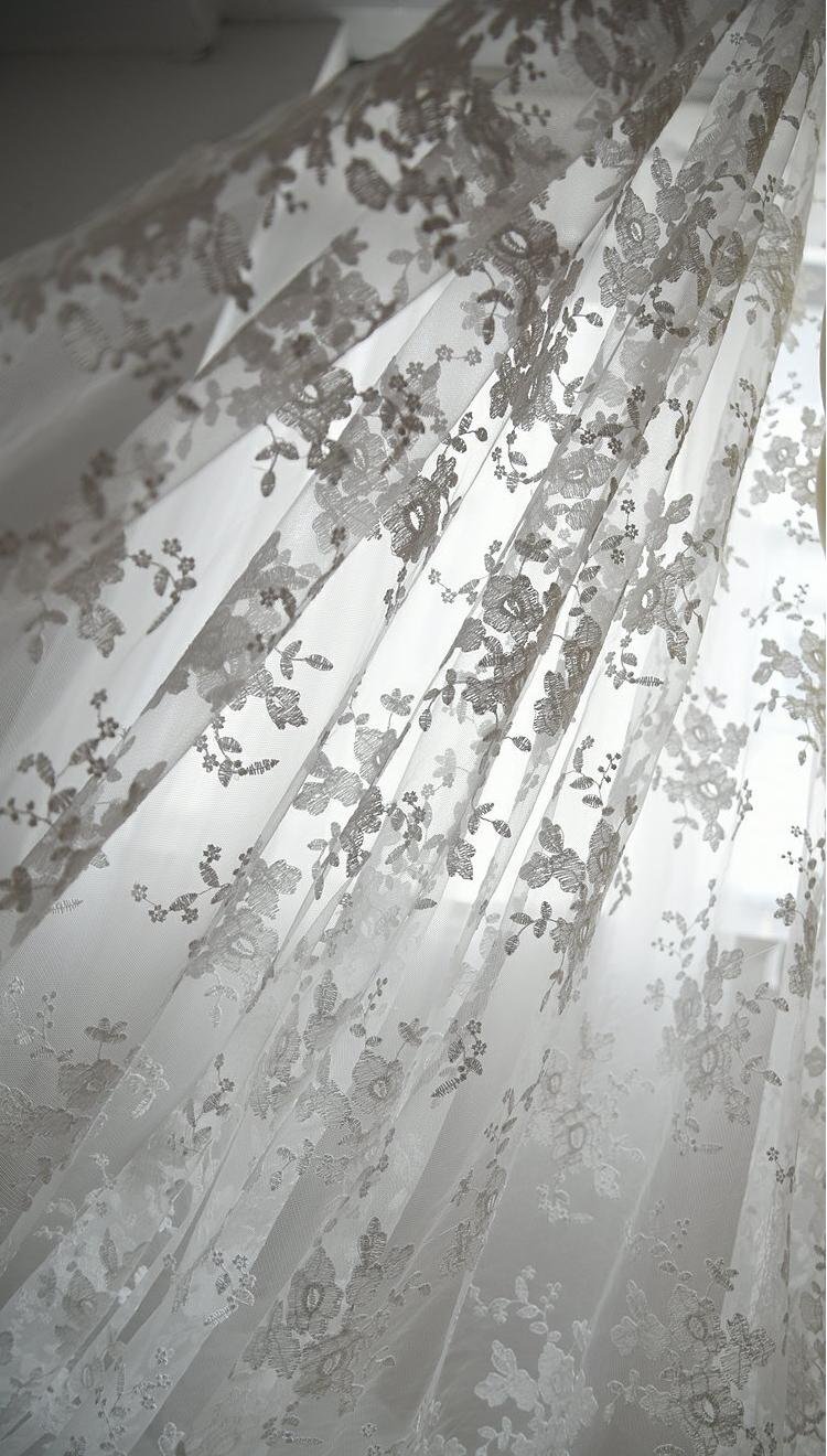 Handmade floral embroidery lace fabric roll for wedding dresses and accessories