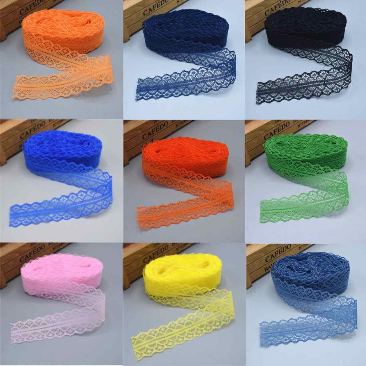 3cm wide lace trim in multiple colors non-stretch lace rolls for sewing and decorations