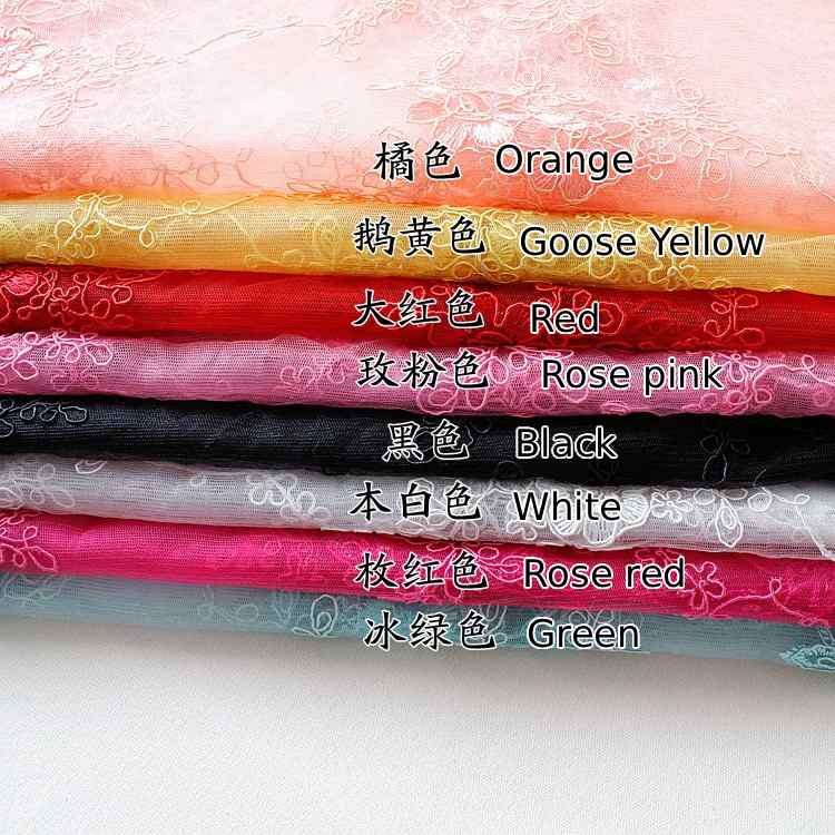 Assorted Colors Carbone Lace Embroidery Fabric, 1.3m Wide by Meter