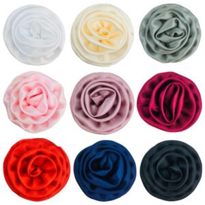 Multicolor Satin Flower Applique Set for Sewing, Wedding Dress, Handmade Crafts