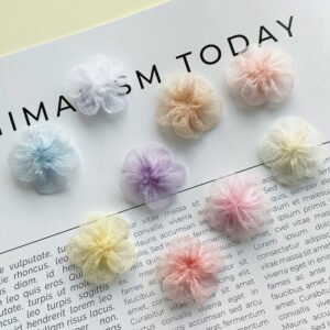 Pink Purple White Chiffon Mesh Flower Appliques for Wedding Dress, Hair Accessories, and Crafts