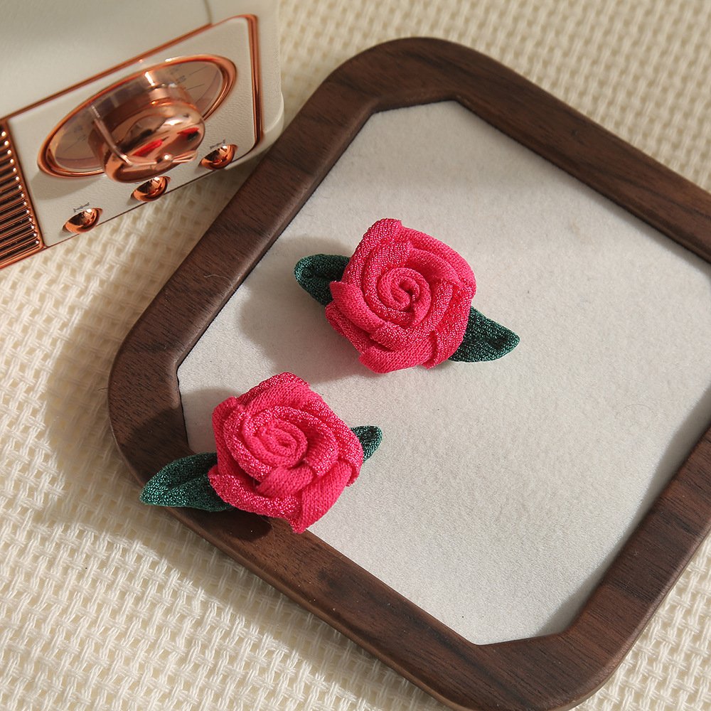 Polyester rose flower supplies for DIY craft projects and accessories