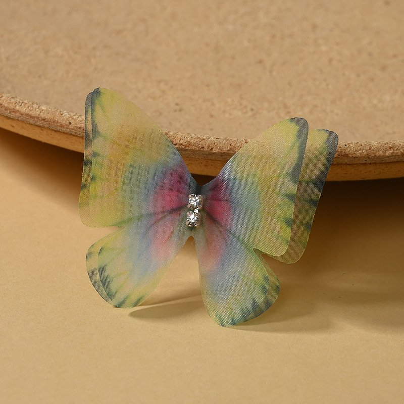 Rainbow Gradient Tulle Butterfly Applique Double Layer Patch for DIY Sewing and Wedding Décor