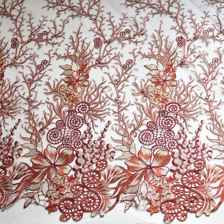 Multicolor Embroidered Lace Fabric by Yard – 1.35m Wide for Fashion & Craft - 图片 6