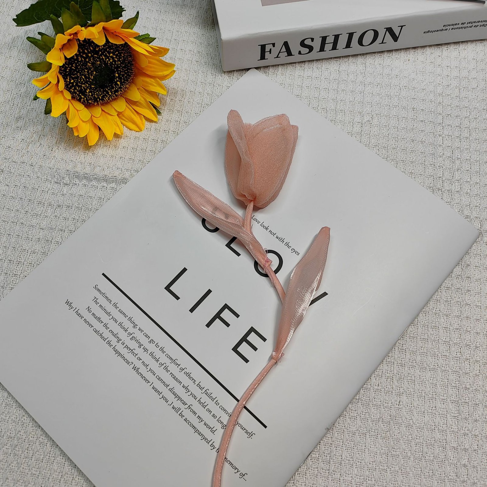 Tulip flower applique trim handmade embellishment for DIY crafts