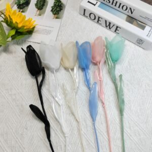 Tulip fabric flower applique DIY handmade accessory for clothing decoration