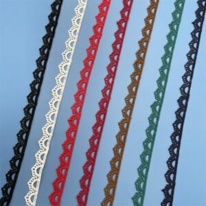 1cm multicolor embroidered guipure lace trim ribbon for sewing crafts and DIY decoration