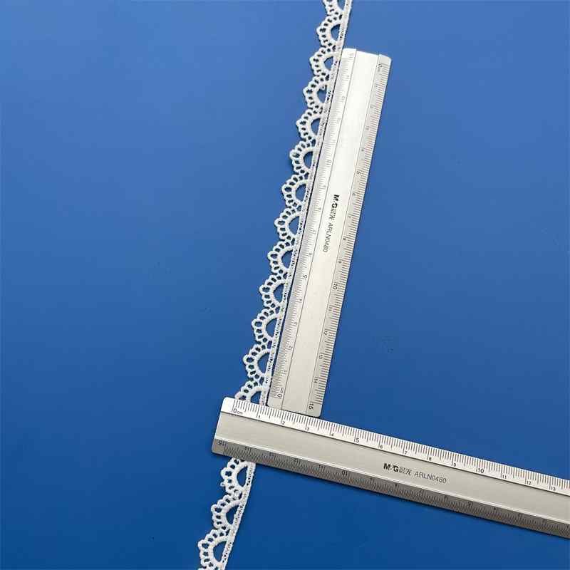 1cm white guipure lace border ribbon for bridal gowns, lingerie and DIY crafts