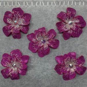 3D rhinestone beaded flower appliqué for sewing, crafting and garment decoration