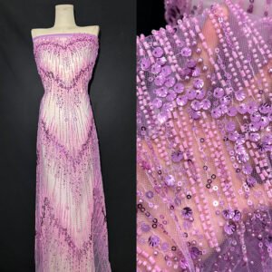 Premium Embroidered Fabric for Fashion & Bridal Design – Luxury Textile Material for Dresses & Abaya