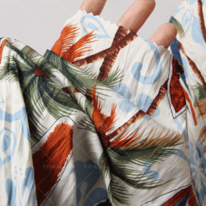 100% Cotton Digital Printed Crinkle Fabric Breathable Summer Textile for Dresses, Shirts, Bags and Hair Accessories