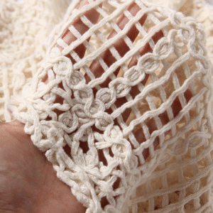 2025 Designer Crochet Lace Fabric Heavy Rope Knit Hollow Embroidered 100% Cotton Fabric for Fashion Garments & Accessories